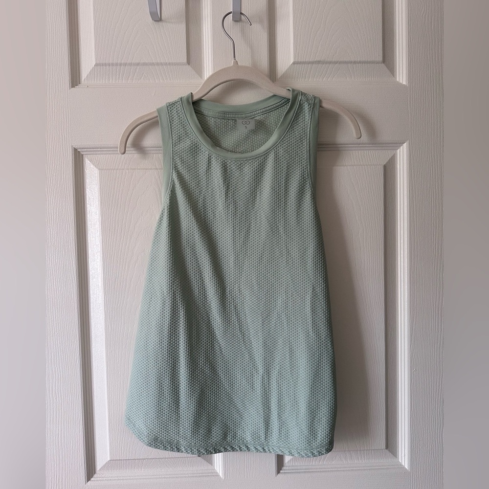 CALIA by Carrie Underwood Women's Renew Arches Mesh Tank Top Set Rust & Lt Green - Picture 2 of 7